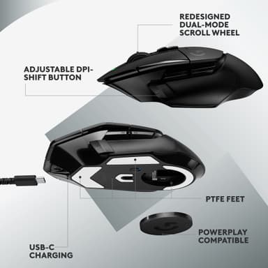 Logitech G502 X Lightspeed langaton pelihiiri (musta)