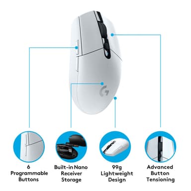 Logitech G305 langaton pelihiiri (valkoinen)