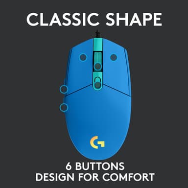 Logitech G203 Lightsync USB Bluetooth pelihiiri (sininen)