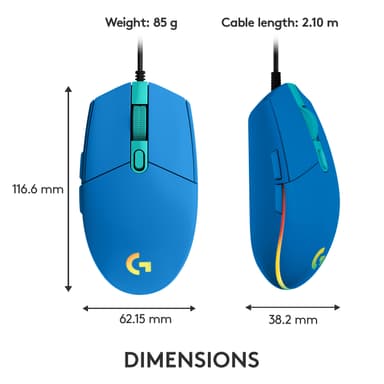 Logitech G203 Lightsync USB Bluetooth pelihiiri (sininen)