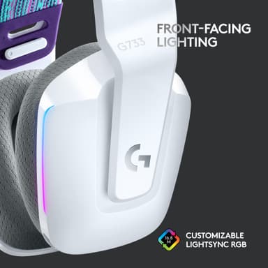 Logitech G733 Wireless Lightspeed RGB pelikuulokkeet (valkoinen)
