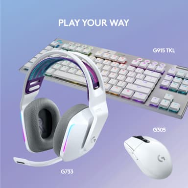 Logitech G733 Wireless Lightspeed RGB pelikuulokkeet (valkoinen)