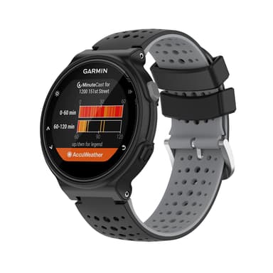 Kellon hihna silikonia Musta Garmin Forerunner 220, 230, 235, 630, 620, 735XT, Approach