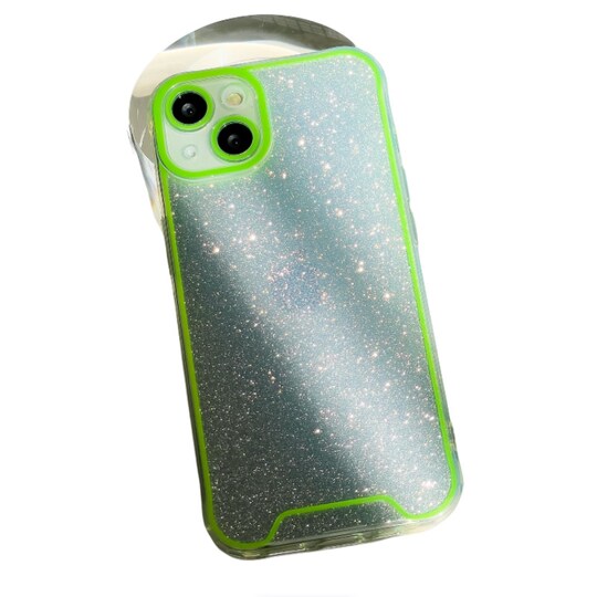 Pimeässä hohtava Glitter Mobile -suojus Vihreä iPhone 14 Pro Max
