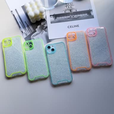 Pimeässä hohtava Glitter Mobile -suojus Vihreä iPhone 14 Pro Max