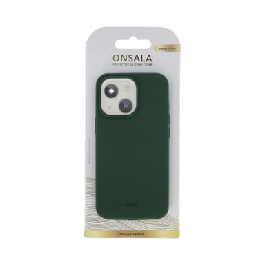 ONSALA Suojakuori Silikooni Olive Green - iPhone 13 Pro