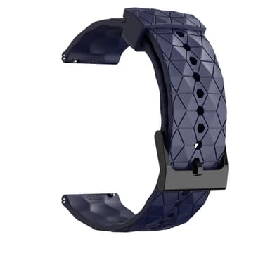 Klockarmband silikon med strukturmönster Tummansininen 20 mm Samsung Galaxy Watch 5/5 Pro/Gear Sport, Huawei Watch GT3/GT2 42 mm, Honor Watch SE, Huami Amazfit GTS 3/GTS 2E, Garmin Forerunner 158/55/245/645