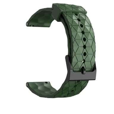 Klockarmband silikon med strukturmönster Tummanvihreä 20 mm Samsung Galaxy Watch 5/5 Pro/Gear Sport, Huawei Watch GT3/GT2 42 mm, Honor Watch SE, Huami Amazfit GTS 3/GTS 2E, Garmin Forerunner 158/55/245/645