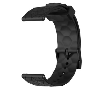 Klockarmband silikon med strukturmönster Musta 20 mm Samsung Galaxy Watch 5/5 Pro/Gear Sport, Huawei Watch GT3/GT2 42 mm, Honor Watch SE, Huami Amazfit GTS 3/GTS 2E, Garmin Forerunner 158/55/245/645