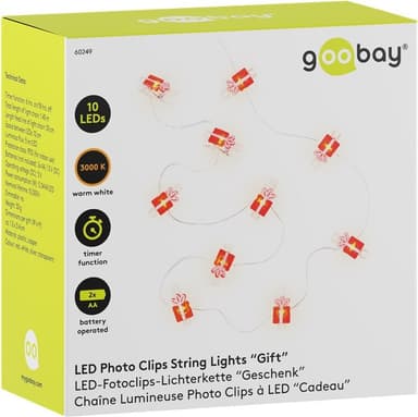 Goobay 10 LED valokuvaklipsi valonauha ""Gift""