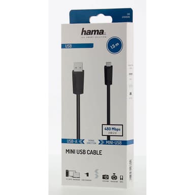Kabel USB-Mini-B till USB-A USB 2.0 1,5m