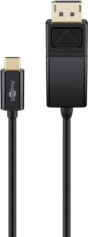 USB-C™-DisplayPort-sovitinkaapeli 4k 60 Hz, 1,20 m, musta