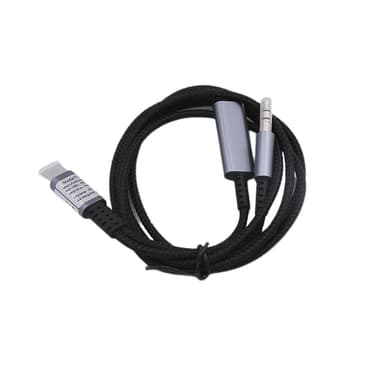 USB C - 3,5 mm kuuloke- ja laturisovitin Musta