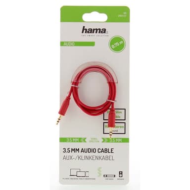 HAMA Cable Audio Flexi-Slim 3.5mm-3.5mm Gold Red 0.75m