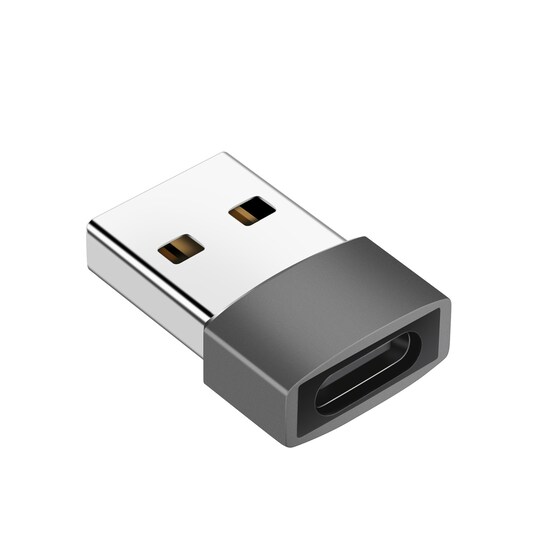 USB-C–USB 2.0 -sovitin Tummanharmaa