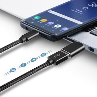 USB-C-USB 3.1 -sovitin Musta