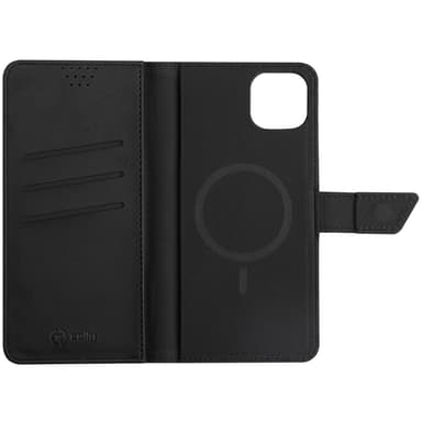 Celly MagSafe Wallet Case iPhone 14 Max Musta