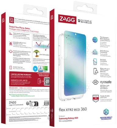 Zagg Flex XTR2 Eco 360 Samsung S23 suojakuori ja näytönsuoja