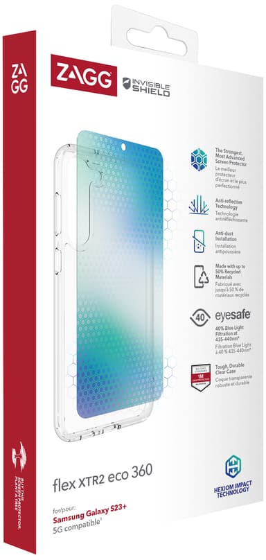 Zagg Flex XTR2 Eco 360 Samsung S23+ suojakuori ja näytönsuoja