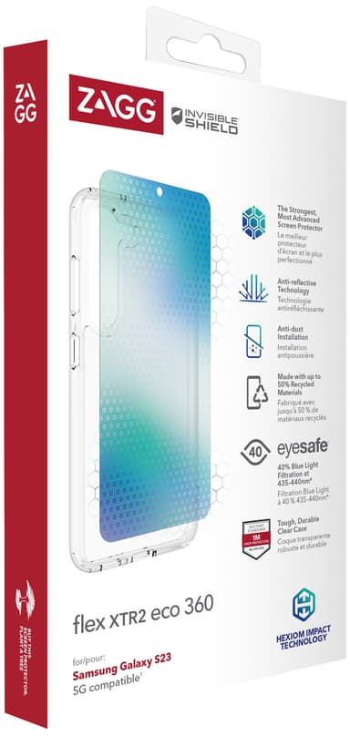 Zagg Flex XTR2 Eco 360 Samsung S23 suojakuori ja näytönsuoja