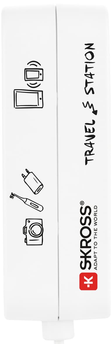 SKross USB matka-asema virtasovitin 1500600 (valkoinen)