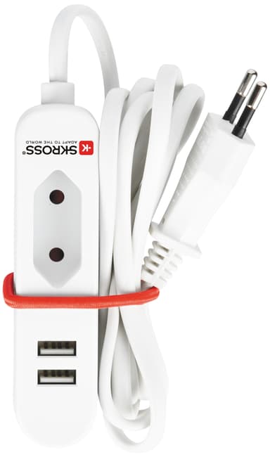 SKross USB matka-asema virtasovitin 1500600 (valkoinen)