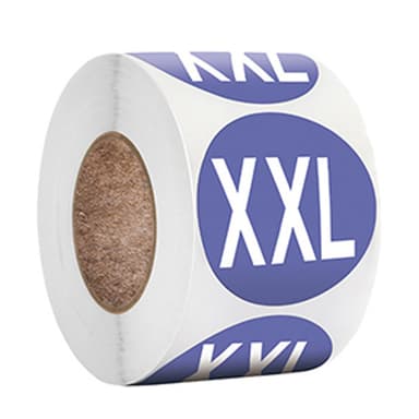 Vaatteiden kokoiset tarrat 500 kpl Sininen XXL