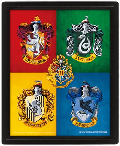 Harry Potter 3D seinätaide Colorful Crests