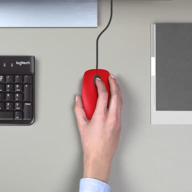 Logitech M110 Silent langallinen hiiri (punainen)
