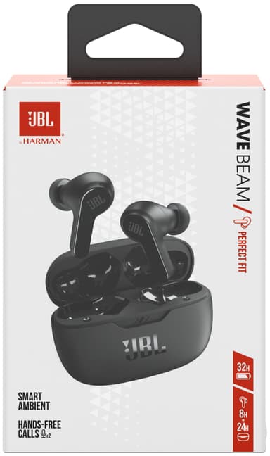 JBL Wave Beam täysin langattomat in-ear kuulokkeet (musta)
