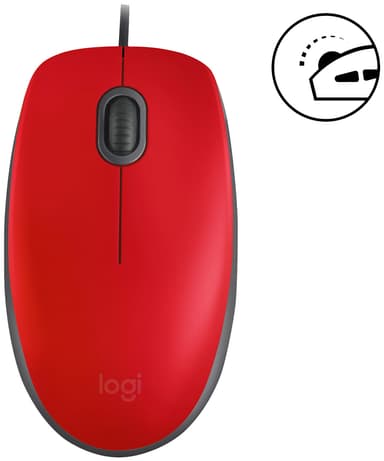 Logitech M110 Silent langallinen hiiri (punainen)