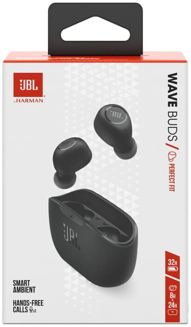 JBL Wave Bud täysin langattomat in-ear kuulokkeet (musta)