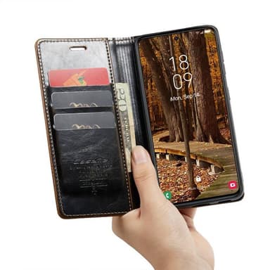 CaseMe Lompakkokotelo 3-kortti Samsung Galaxy S23 Plus - Ruskea
