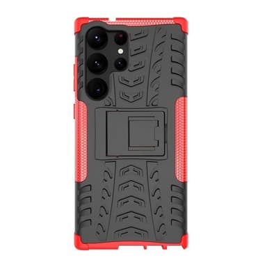 Iskunkestävä kuori jalustalla Samsung Galaxy S23 Ultra - Punainen