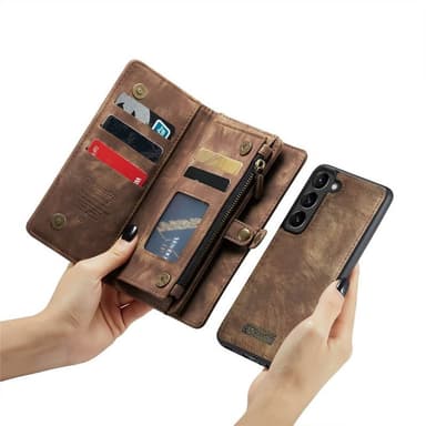 CaseMe Lompakkokotelo 11-kortti Samsung Galaxy S23 Plus - Ruskea