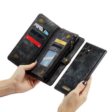CaseMe Lompakkokotelo 11-kortti Samsung Galaxy S23 Ultra - Musta/Harma