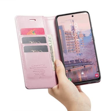 CaseMe Lompakkokotelo 3-kortti Samsung Galaxy S23 - Vaaleapinkki