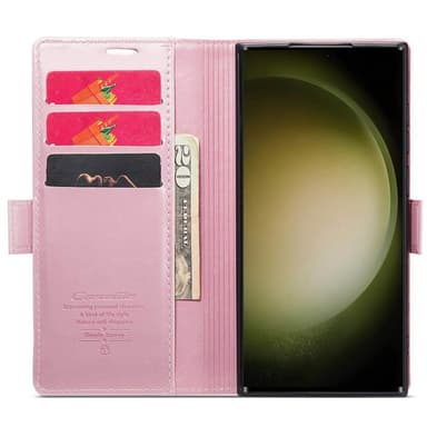 CaseMe Lompakkokotelo 3-kortti Samsung Galaxy S23 Ultra - Vaaleapinkki