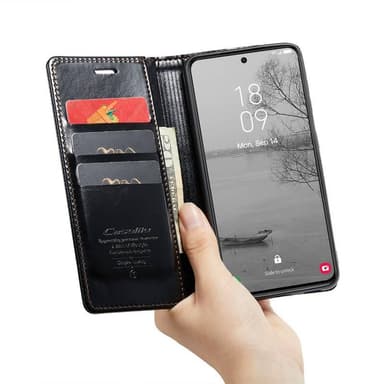 CaseMe Lompakkokotelo 3-kortti Samsung Galaxy S23 - Musta