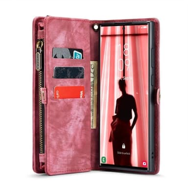 CaseMe Lompakkokotelo 11-kortti Samsung Galaxy S23 Ultra - Punainen