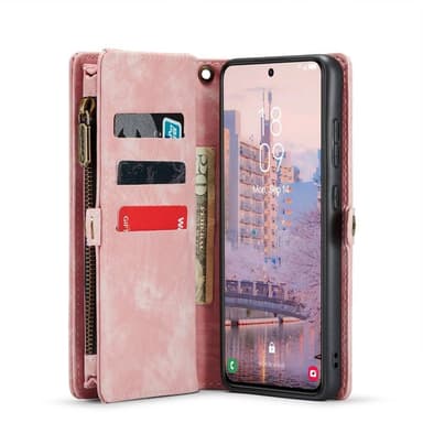 CaseMe Lompakkokotelo 11-kortti Samsung Galaxy S23 - Vaaleanpunainen