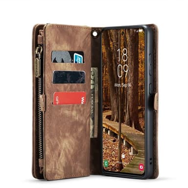 CaseMe Lompakkokotelo 11-kortti Samsung Galaxy S23 Plus - Ruskea