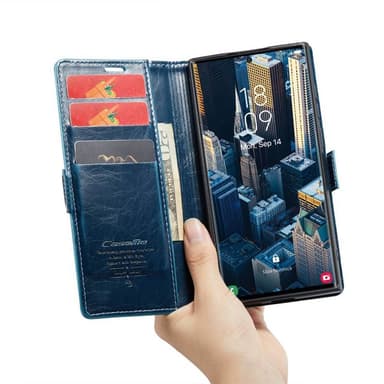 CaseMe Lompakkokotelo 3-kortti Samsung Galaxy S23 Ultra - Sininen