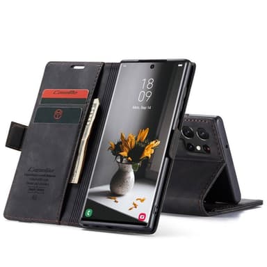 CaseMe Smart Magnet FlipCase Samsung Galaxy S23 Ultra - Musta