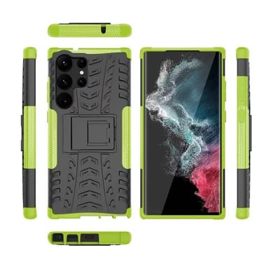 Iskunkestävä kuori jalustalla Samsung Galaxy S23 Ultra - Vihreä