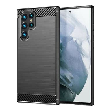 Harjattu TPU kuori Samsung Galaxy S23 Ultra - Musta