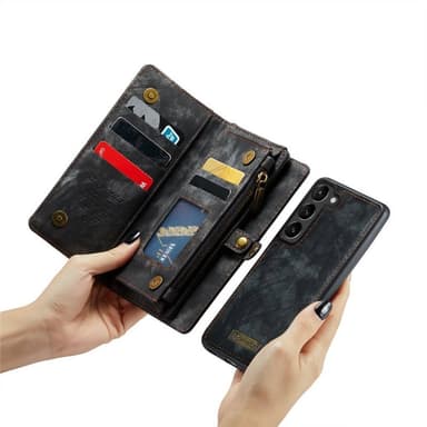 CaseMe Lompakkokotelo 11-kortti Samsung Galaxy S23 - Musta/Harmaa