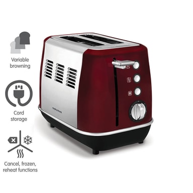 MORPHY RICHARDS Toaster Evoke 2Slice Red Gigantti verkkokauppa