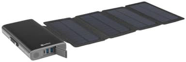 25000 mAh Solar 4-paneelinen Powerbank, musta