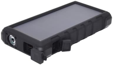 24 000 mAh ulkona käytettävä aurinkoenergiapankki, musta